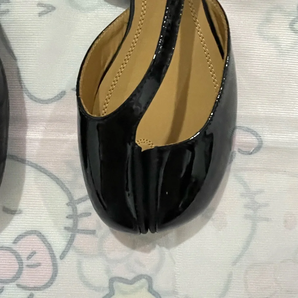 Maison Martin Margiela Black Patent Slingback Flats - Picture 3 of 12